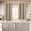 BGment Short Curtains for Small Window 54 Inch Long - Sand 2 Panels