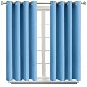 BGment Short Curtains for Small Window 54 Inch Long - Sky Blue 2 Panels