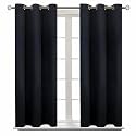 BGment Short Curtains for Small Window 54 Inch Long - Black 2 Panels