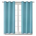BGment Short Curtains for Small Window 54 Inch Long - Aqua Blue 2 Panels