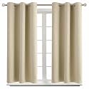 BGment Short Curtains for Small Window 54 Inch Long - Beige 2 Panels