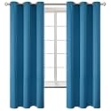 BGment Steel Blue Blackout Curtains for Bedroom 63 Inch Long - 2 Panels