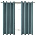 BGment Stone Blue Blackout Curtains for Bedroom 63 Inch Long - 2 Panels