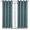 BGment Stone Blue Blackout Curtains for Bedroom 45 Inch Long - 2 Panels