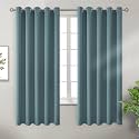 BGment Stone Blue Blackout Curtains for Bedroom 63 Inch Long - 2 Panels