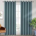 BGment Stone Blue Blackout Curtains for Living Room 84 Inch Long - 2 Panels