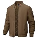 BGOWATU Men's Jacket Windproof Quilted Bomber Jackets Casual Fall Winter Warm Padded Coats Outwear