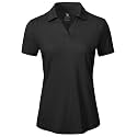 BGOWATU Women's Short Sleeve Golf Tennis Polo Shirts V Neck Collared Workout Tops UV Protection Dry Fit