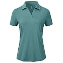 BGOWATU Women's Short Sleeve Golf Tennis Polo Shirts V Neck Collared Workout Tops UV Protection Dry Fit