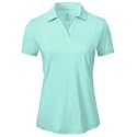 BGOWATU Women's Short Sleeve Golf Tennis Polo Shirts V Neck Collared Workout Tops UV Protection Dry Fit