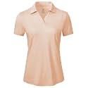 BGOWATU Women's Short Sleeve Golf Tennis Polo Shirts V Neck Collared Workout Tops UV Protection Dry Fit