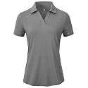 BGOWATU Women's Short Sleeve Golf Tennis Polo Shirts V Neck Collared Workout Tops UV Protection Dry Fit