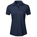 BGOWATU Women's Short Sleeve Golf Tennis Polo Shirts V Neck Collared Workout Tops UV Protection Dry Fit