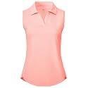 BGOWATU Women's Sleeveless Golf Polo Shirts Collared V Neck Tennis Tank Tops UPF 50+ Quick Dry Lightweight