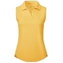 BGOWATU Women's Sleeveless Golf Polo Shirts Collared V Neck Tennis Tank Tops UPF 50+ Quick Dry Lightweight