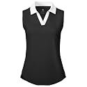 BGOWATU Women's Sleeveless Golf Polo Shirts Collared V Neck Tennis Tank Tops UPF 50+ Quick Dry Lightweight