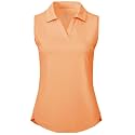 BGOWATU Women's Sleeveless Golf Polo Shirts Collared V Neck Tennis Tank Tops UPF 50+ Quick Dry Lightweight