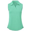 BGOWATU Women's Sleeveless Golf Polo Shirts Collared V Neck Tennis Tank Tops UPF 50+ Quick Dry Lightweight