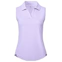 BGOWATU Women's Sleeveless Golf Polo Shirts Collared V Neck Tennis Tank Tops UPF 50+ Quick Dry Lightweight