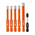 BGTEC Diamond Drill Bit Set 6PCS - 5MM*2+6MM*2+8MM Tile Bits with PH2 Screwdriver Bit for Porcelain Tile Marble Granite Concrete Wood Masonry