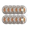BGTEC Diamond Tile Blade,10pcs 4" Super Thin Turbo Rim Concrete Porcelain Saw Blade with 7/8"-5/8" Arbor for Cutting Porcelain Tile Ceramic Granite Marble Hard Material Cutting Disc