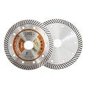 BGTEC Diamond Tile Blade,2pcs 5" Super Thin Turbo Rim Concrete Porcelain Saw Blade with 7/8" Arbor for Cutting Porcelain Tile Ceramic Granite Marble Hard Material Cutting Disc