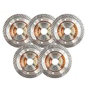BGTEC Diamond Tile Blade,5pcs 4.5" Super Thin Turbo Rim Concrete Porcelain Saw Blade with 7/8" Arbor for Cutting Porcelain Tile Ceramic Granite Marble Hard Material Cutting Disc