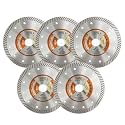 BGTEC Diamond Tile Blade,5pcs 6" Super Thin Turbo Rim Concrete Porcelain Saw Blade with 7/8" Arbor for Cutting Porcelain Tile Ceramic Granite Marble Hard Material Cutting Disc