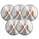 BGTEC Diamond Tile Blade,5pcs 9" Super Thin Turbo Rim Concrete Porcelain Saw Blade with 7/8" Arbor for Cutting Porcelain Tile Ceramic Granite Marble Hard Material Cutting Disc