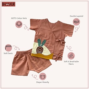 Organic Cotton Jhabla Set for Infants and