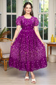 Bhadani Women Fit and Flare Purple MaxiFull
