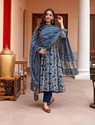 BHADRIYAA Printed Anarkali Kurta Bottom Dupatta