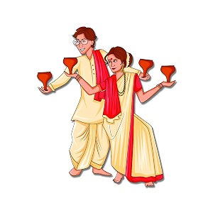 Bhai Please Bengali Traditional Couple Theme Fridge