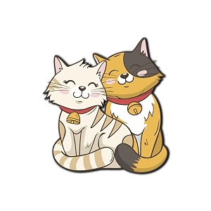 Bhai Please Cat Couple Theme Wooden Fridge