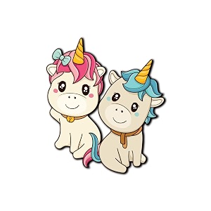 Bhai Please Unicorn Couple Theme Wooden Fridge