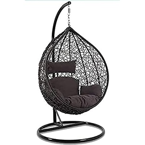 rattan furniture hammock single seater swing chair with stand amp cushion hanging jhula for indoor outdoor balconyhome patio yard balcony garden