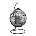 Rattan Furniture Hammock Single Seater Swing Chair With Stand &amp; Cushion Hammock Hanging Jhula For Indoor, Outdoor, Balcony,Home, Patio, Yard, Balcony, Garden
