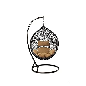 airwing swing chair the ultimate single seater swing chair with standcushion amp hook for indoor amp outdoor relaxation in living roomsbalconiesgardenspack of 1 multicolour - rattan