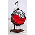 Rattan Furniture Single Seater Hammock Swing Chair With Stand & Cushion Hammock Hanging Jhula For Indoor, Outdoor, Balcony,Home, Patio, Balcony, Garden(Brown & Orange)