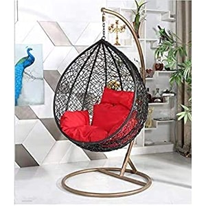 airwing swing chair the ultimate single seater swing chair with standcushion amp hook for indoor amp outdoor relaxation in living roomsbalconiesgardenspack of 1 multicolour - rattan