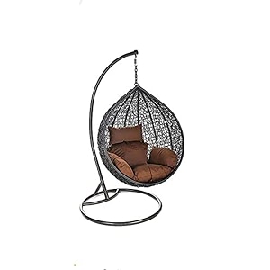 furniture single seater swing chair with stand amp cushion amp hook outdoor  indoor  balcony  garden  patio  living room home improvement hammock swing chair