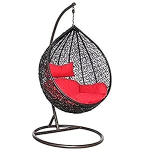furniture single seater swing chair with stand amp cushion amp hook outdoor  indoor  balcony  garden  living room