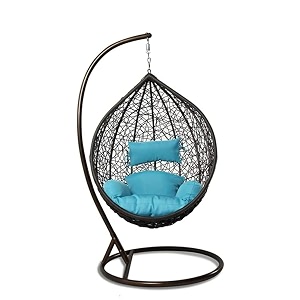 rattan furniture single seater swing chair hammock swing chair with stand amp cushion hammock hanging jhula for indoor outdoor balconyhome patio yard balcony garden
