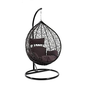 rattan furniture single seater swing chair hammock swing chair with stand amp cushion hammock hanging jhula for indoor outdoor balconyhome patio yard balcony garden