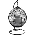Rattan Furniture Single Seater Swing Chair With Stand &amp; Cushion &amp; Hook Outdoor || Indoor || Balcony || Garden || Living Room