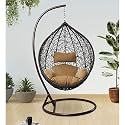 Airwing Swing Chair The Ultimate Single Seater Swing Chair With Stand,Cushion &amp; Hook For Indoor &amp; Outdoor Relaxation In Living Rooms,Balconies,Gardens,Pack Of 1 (Multicolour) - Rattan