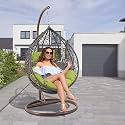 Airwing Swing Chair The Ultimate Single Seater Swing Chair With Stand,Cushion &amp; Hook For Indoor &amp; Outdoor Relaxation In Living Rooms,Balconies,Gardens,Pack Of 1 (Multicolour) - Rattan