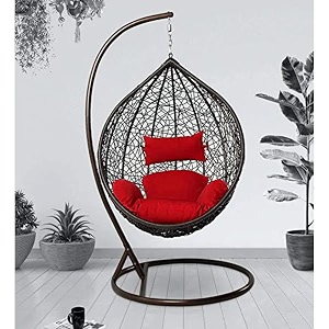 furniture swing chair with stand amp hook-outdoorindoorbalconygardenpatio standard rattan wickerhanging swing chair with cushions