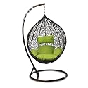 Rattan Store Furniture Swing Single Seater Chair With Stand &amp; Cushion &amp; Hook Outdoor Indoor| Outdoor| Living Room | Balcony | Garden | Patio | Home Improvement