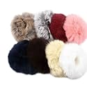 Bhajanlal Greenery Products Fluffy Soft Fur Elastic Multicolour Hair Rubber Bands for Kids Girls Women (Pack of 5)